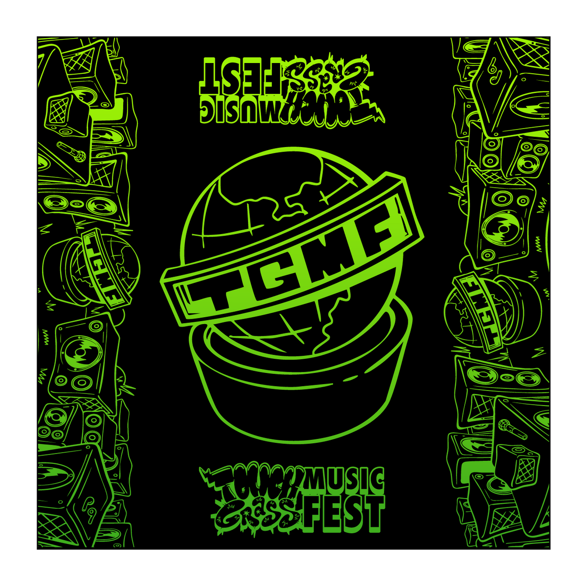TGMF Globe Black Bandana