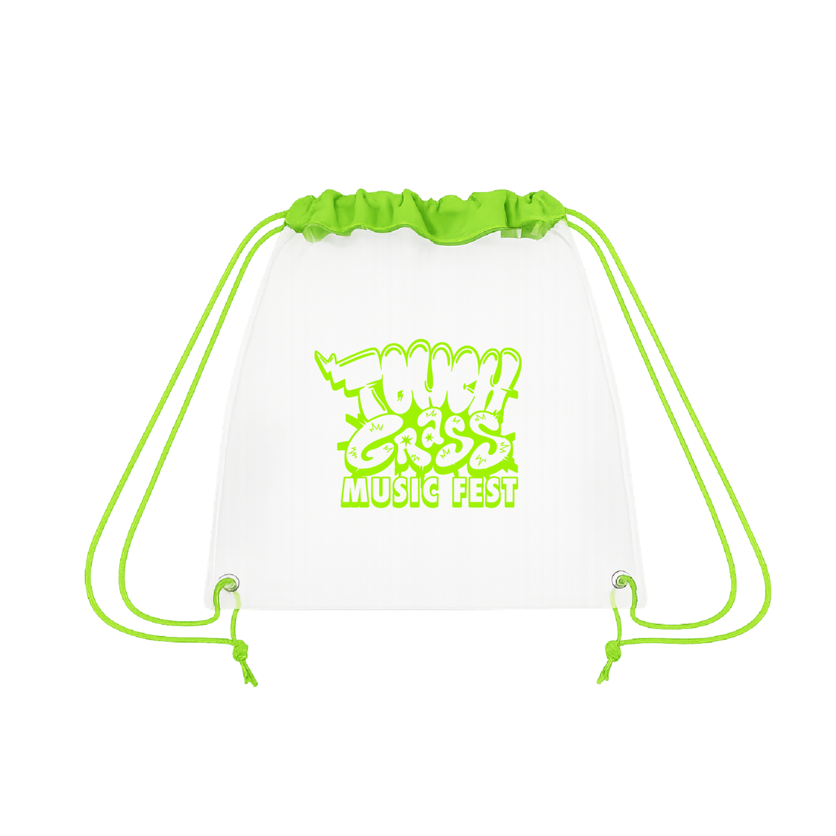 TGMF Logo Lime Green Clear Cinch Bag