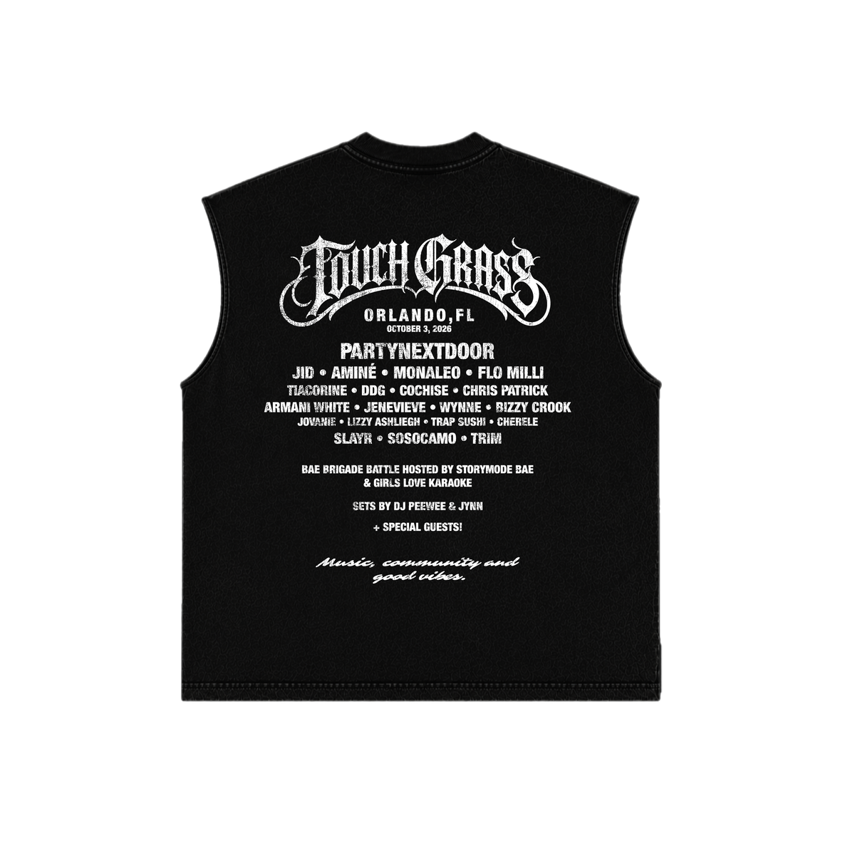 TGMF World Black 26 Lineup Muscle Tee
