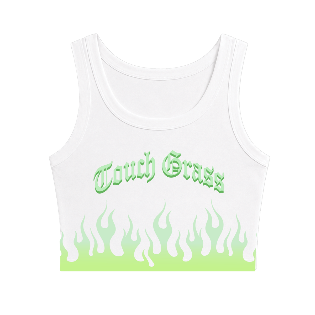 TGMF Touch Flame White Crop Tank